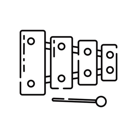 Isolated flat xylophone toy sketch icon Vectorのイラスト素材