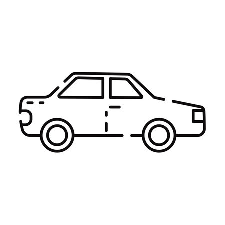 Isolated flat car toy sketch icon Vectorのイラスト素材