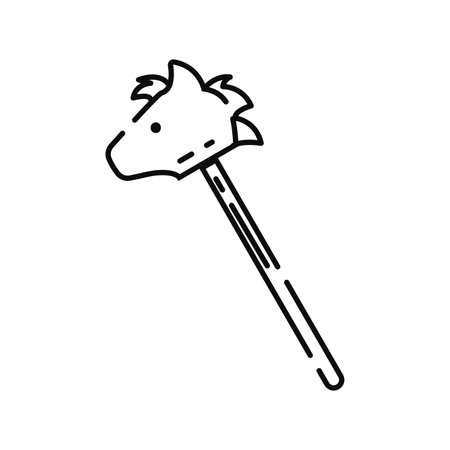 Isolated flat wooden horse toy sketch icon Vectorのイラスト素材