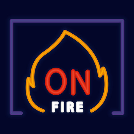 Colored on fire neon poster Vectorのイラスト素材