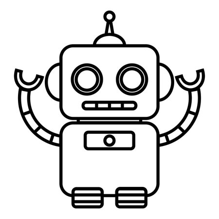 Outline of an isolated robot toy icon Vectorのイラスト素材