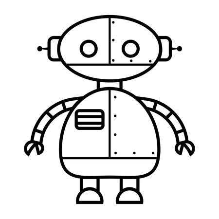 Outline of an isolated robot toy icon Vectorのイラスト素材