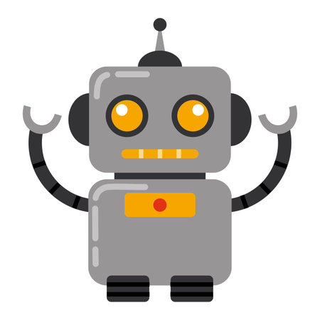 Isolated colored cute robot toy icon Vectorのイラスト素材