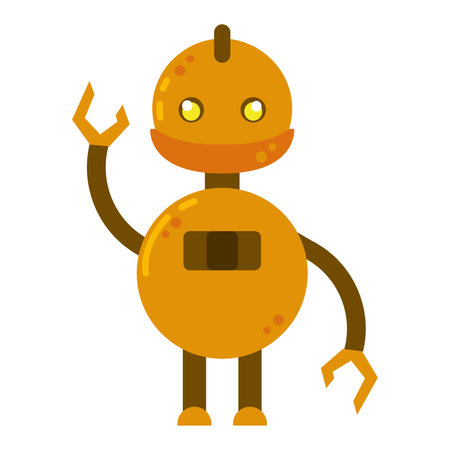 Isolated colored cute robot toy icon Vectorのイラスト素材