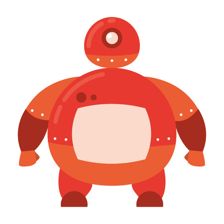 Isolated colored cute robot toy icon Vectorのイラスト素材