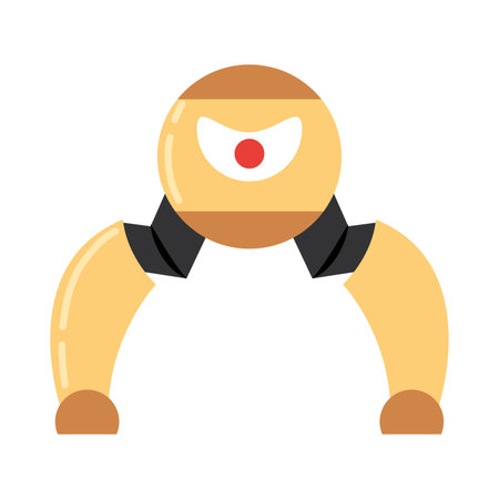 Isolated colored cute robot toy icon Vectorのイラスト素材