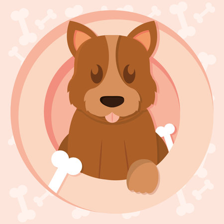 Isolated cute layered dog character Vectorのイラスト素材