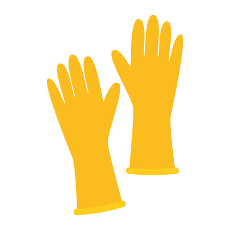 Isolated pair of rubber cleaning gloves icon Vectorのイラスト素材