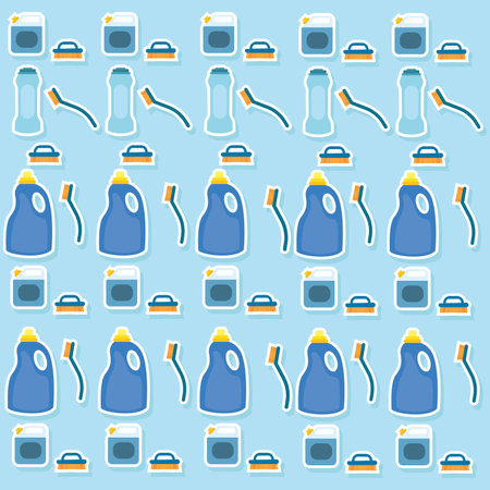 Seamless pattern background with cleaning icons Vectorのイラスト素材