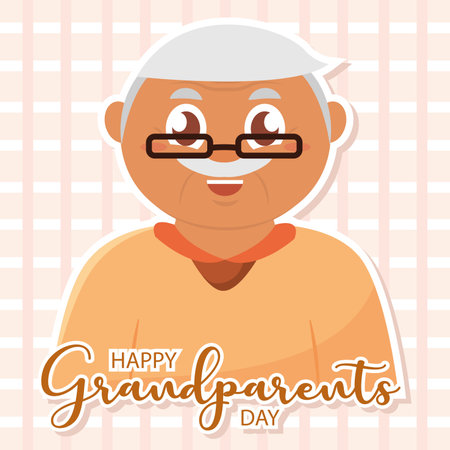 Cute grandpa character Happy grandparents day Vectorのイラスト素材