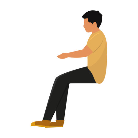 Isolated colored sit male character Vectorのイラスト素材