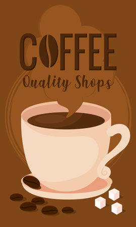 Vertical coffee quality shop poster Vectorのイラスト素材
