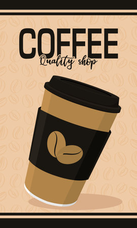 Vertical coffee quality shop poster Vectorのイラスト素材