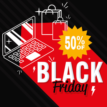 Colored 50 percent sale black friday poster Vectorのイラスト素材