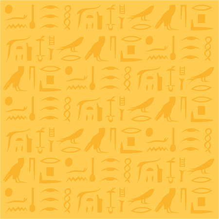Seamless pattern background with egyptian hieroglyphs Vectorのイラスト素材