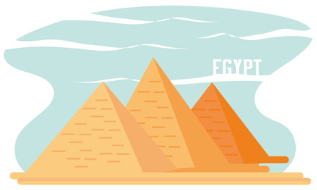 Isolated group of giza pyramids Egypt travel Vectorのイラスト素材