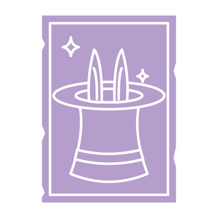 Outline of a magic hat with rabbit on a tarot card Vectorのイラスト素材