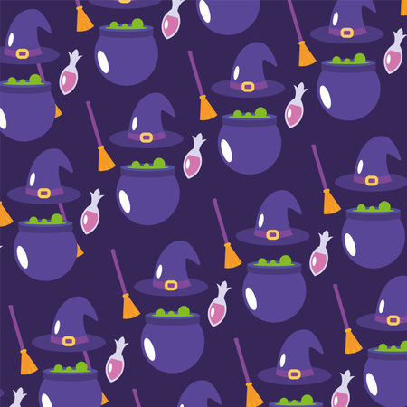 Seamless pattern background with magic icons Vectorのイラスト素材