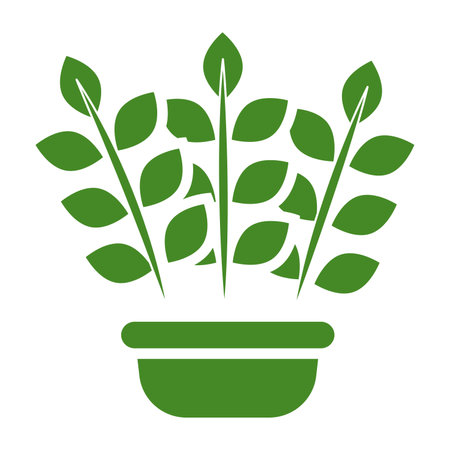 Isolated green silhouette indoor plant icon Vectorのイラスト素材