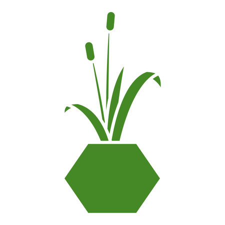 Isolated green silhouette indoor plant icon Vectorのイラスト素材