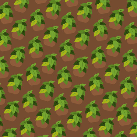 Seamless pattern background with indoor plant icons Vectorのイラスト素材