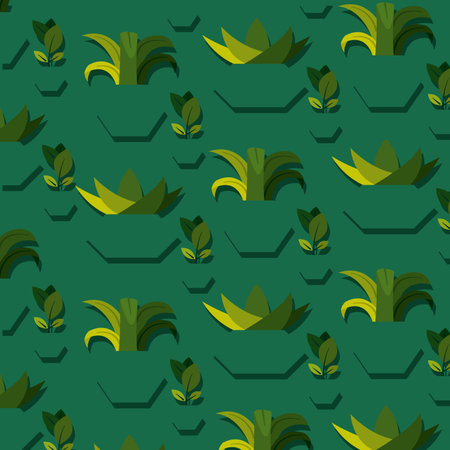 Seamless pattern background with indoor plant icons Vectorのイラスト素材