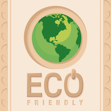 Isolated green earth planet Eco friendly Vectorのイラスト素材