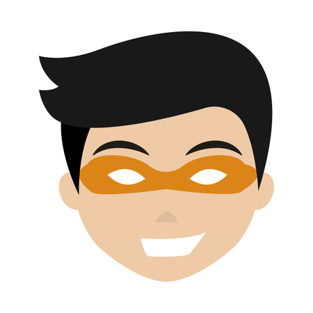 Isolated cute happy male super hero avatar character Vectorのイラスト素材