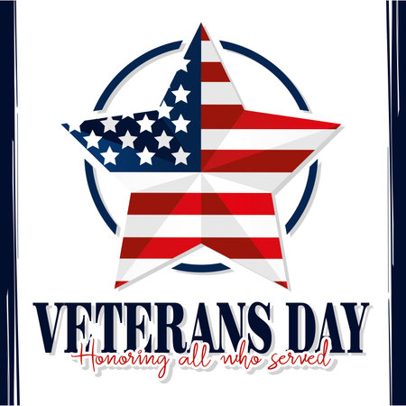 Isolated star shape with the flag of USA Veteran day Vectorのイラスト素材