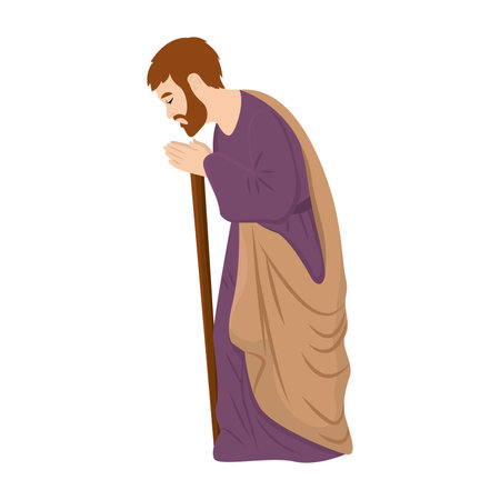 Isolated cute joseph chrstianity character Vectorのイラスト素材