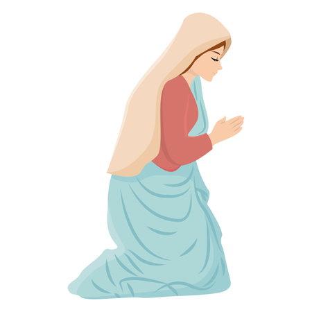 Isolated cute virgin mary character Vectorのイラスト素材
