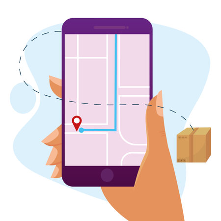 Isolated smartphone icon Map app Concept mobile app Vectorのイラスト素材