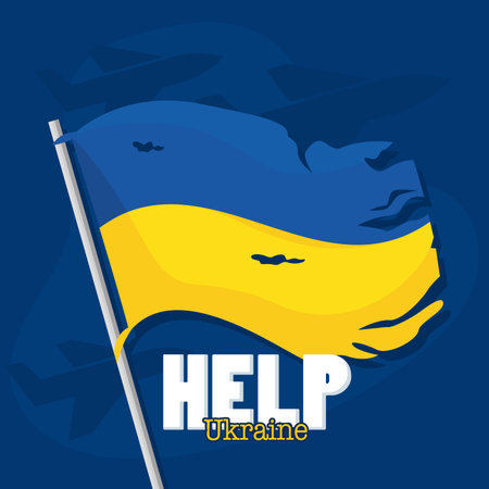 Colored help ukraine concept poster Vectorのイラスト素材