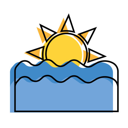 Isolated colored sketch of a sunset icon Vectorのイラスト素材