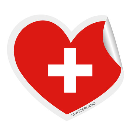 Isolated heart shape with the flag of Switzerland Vectorのイラスト素材