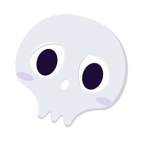 Isolated flat style halloween skull icon Vectorのイラスト素材