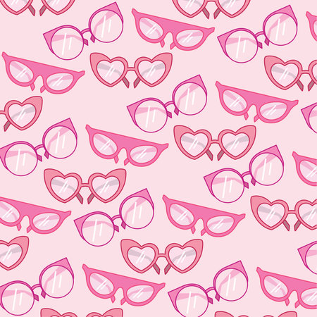 Trending eyeglasses seamless pattern background Vectorのイラスト素材