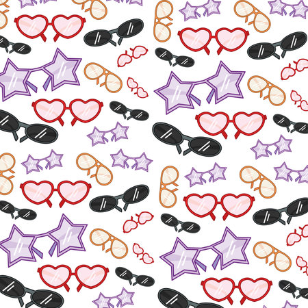 Trending eyeglasses seamless pattern background Vectorのイラスト素材