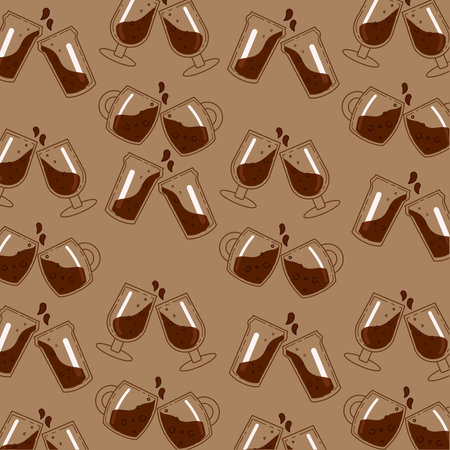 Beer seamless pattern background Vectorのイラスト素材