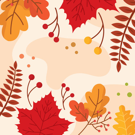 Autumn seasonal pattern background with leaves Vectorのイラスト素材