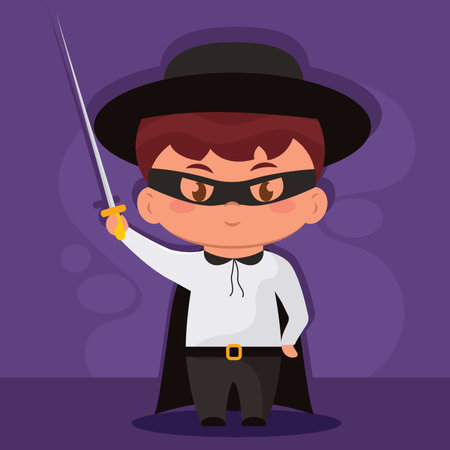 Cute kawaii swordsman costume Halloween season Vectorのイラスト素材