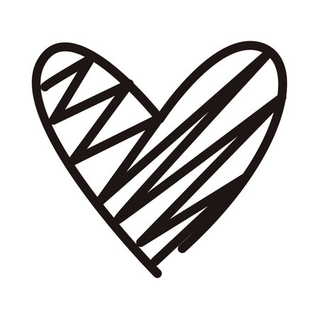 Heart shape sketch icon Vectorのイラスト素材
