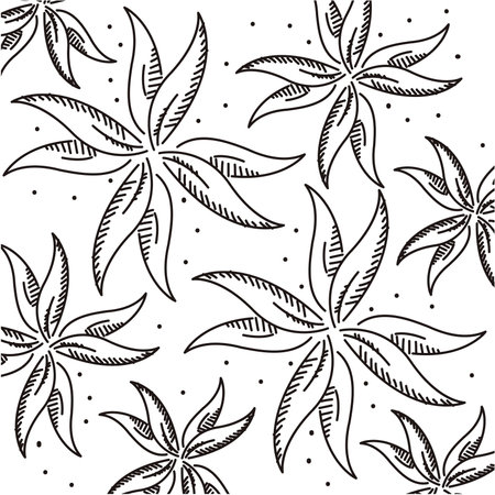 Flower sketches Hand drawn background Vectorのイラスト素材