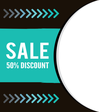 Colored sale social media template Vectorのイラスト素材