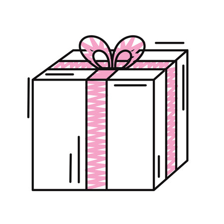Christmas present icon Cartoon sketch style Vectorのイラスト素材
