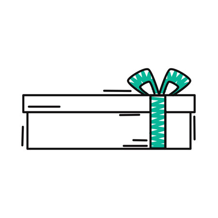 Christmas present icon Cartoon sketch style Vectorのイラスト素材