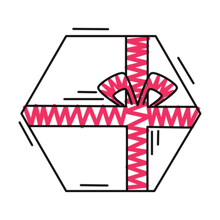 Christmas present icon Cartoon sketch style Vectorのイラスト素材