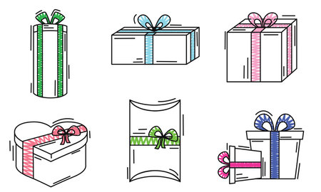 Set of present icons Vectorのイラスト素材