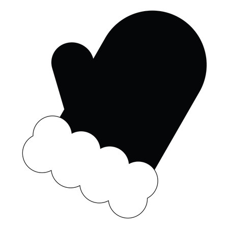 Silhouette of a christmas gloves icon Vectorのイラスト素材