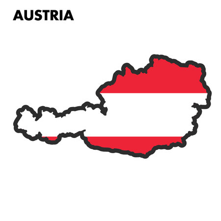 Isolated map of Austria with its flag Vectorのイラスト素材